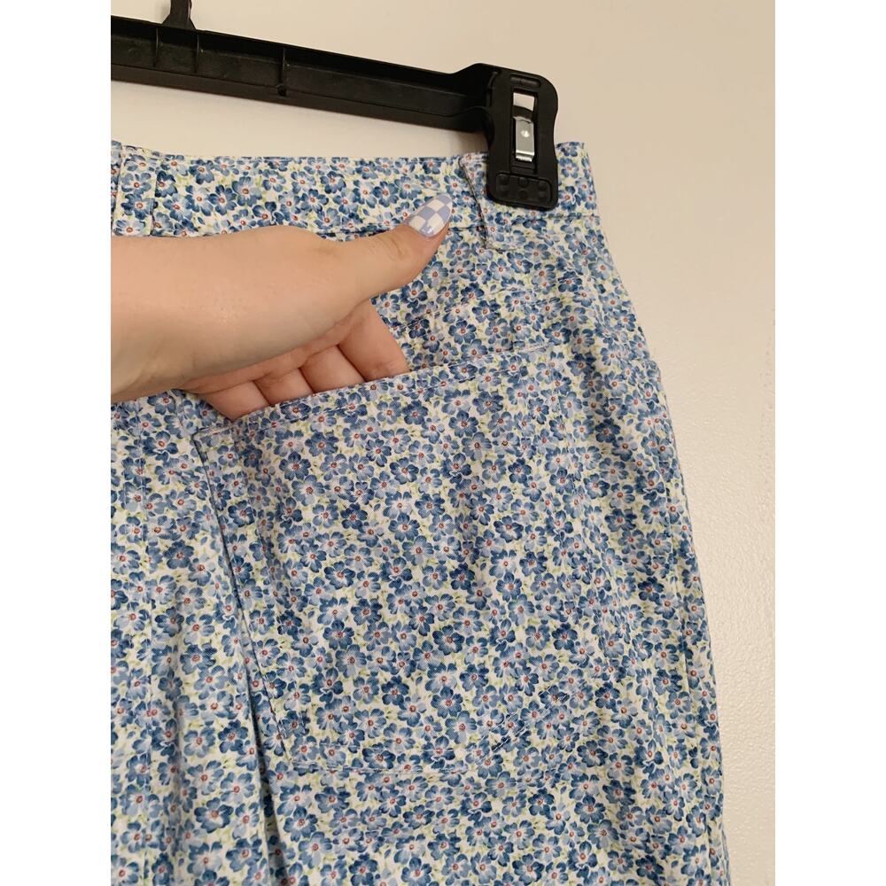 Light Blue Vintage Jones New York High Waisted Floral Print Pants 6 - Picture 7 of 8